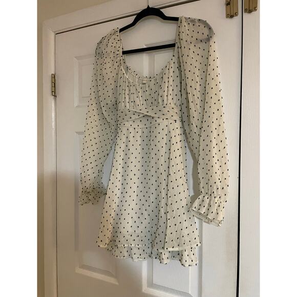 Thirty Thirty blk and wht polka dot baby doll Y2K fairy dress size XL - Picture 2 of 8